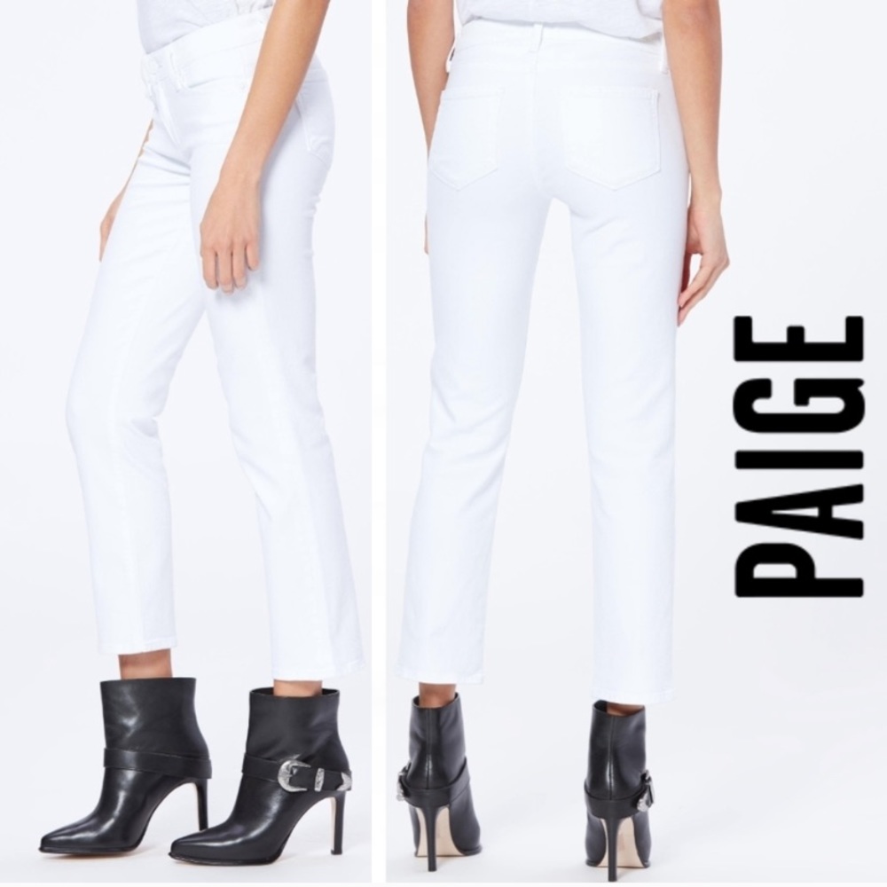 Paige solid white Skyline Ankle Peg skinny stretch jeans size 25
